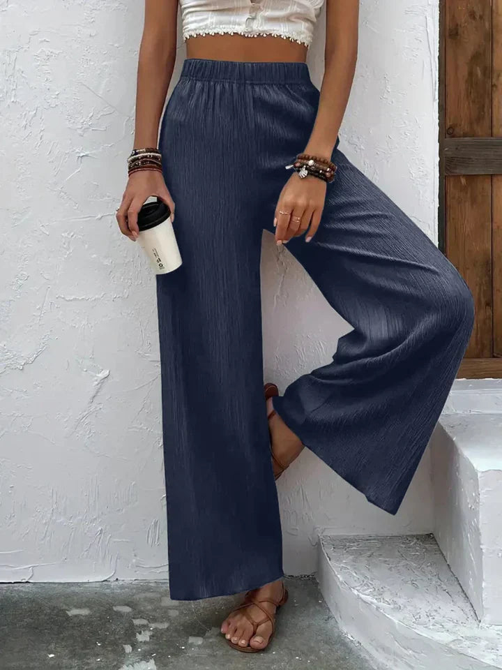 Women's Wide Leg Pants - High Waist Comfortable and Lightweight