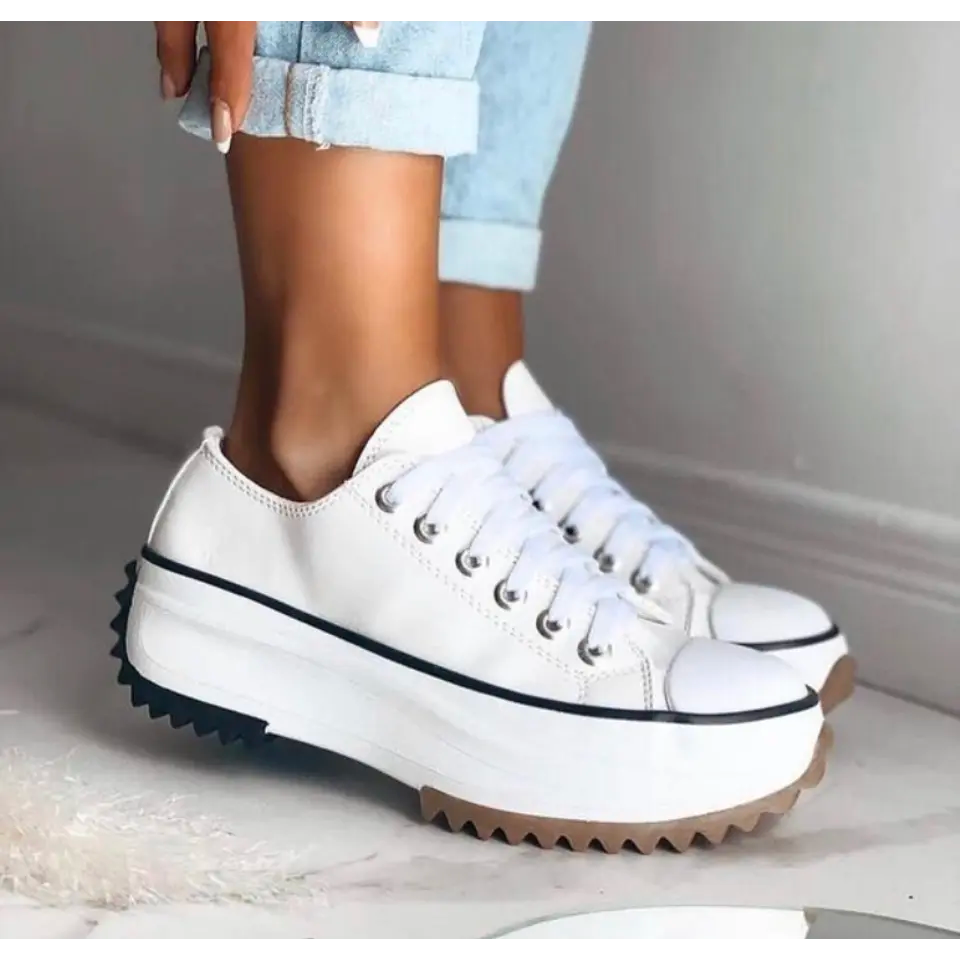 Emma – Elegant platform canvas sneakers
