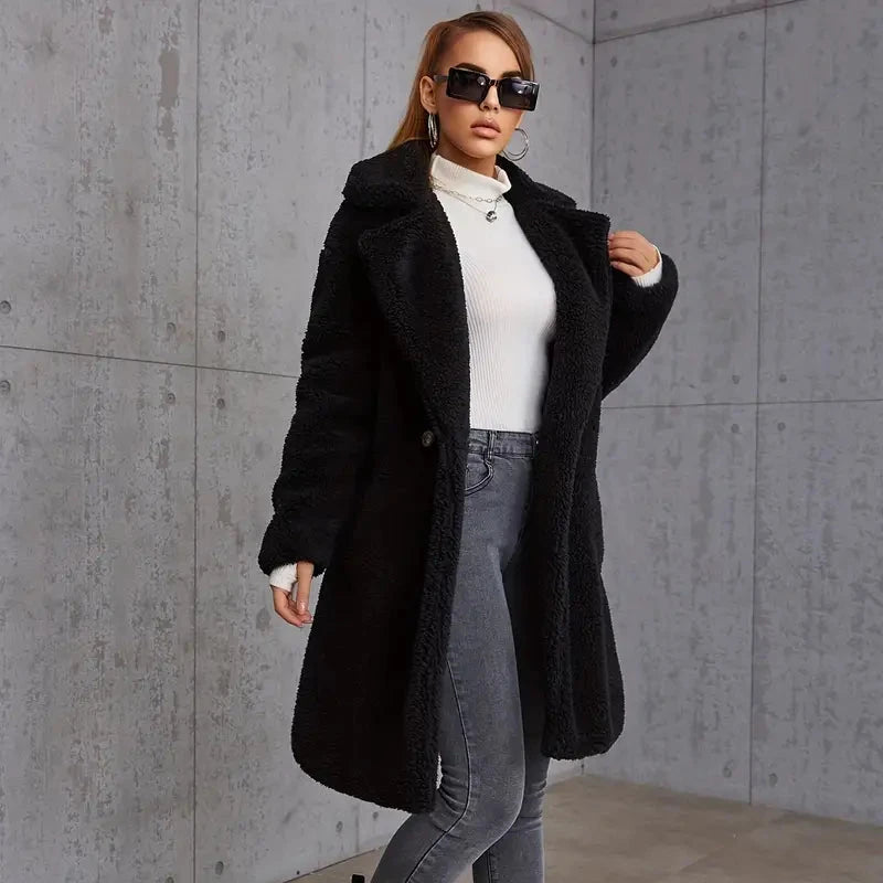 Soft Plush Jacket with Lapels