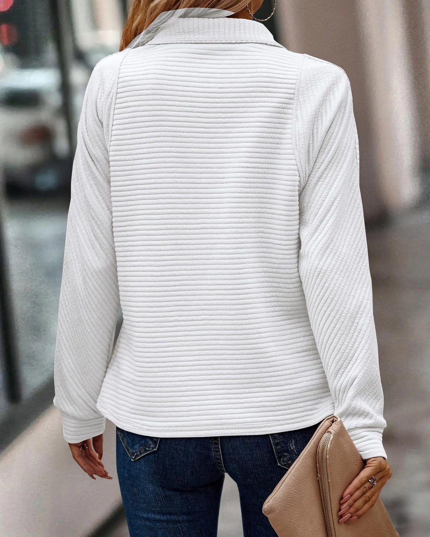Emma – Soft ribbed zip collar sweater
