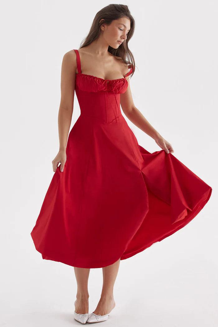 Emma Elegant Bustier Dress with Tied Back