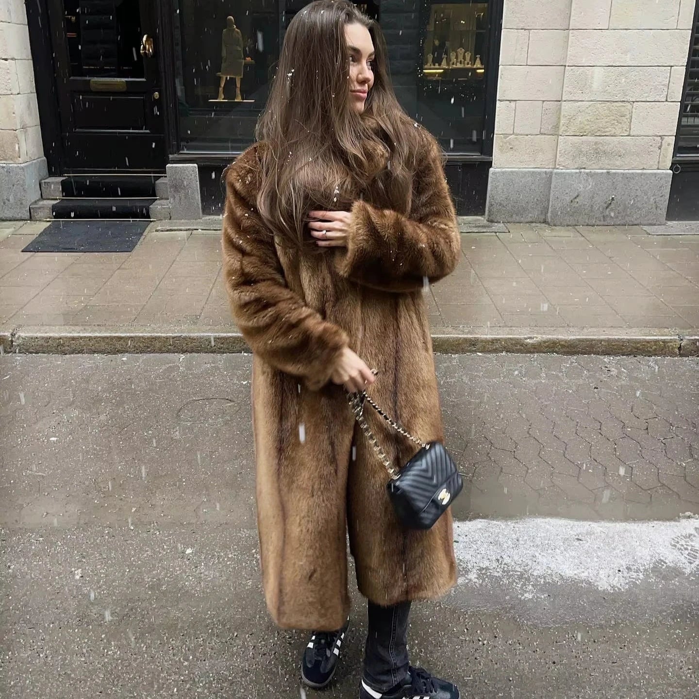 Long Faux Fur Coat