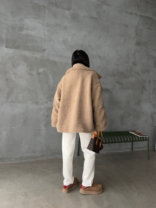 Sophie – Soft sherpa fleece jacket elegant and comfortable