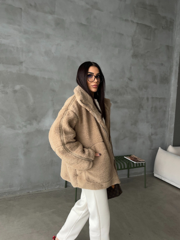 Sophie – Soft sherpa fleece jacket elegant and comfortable