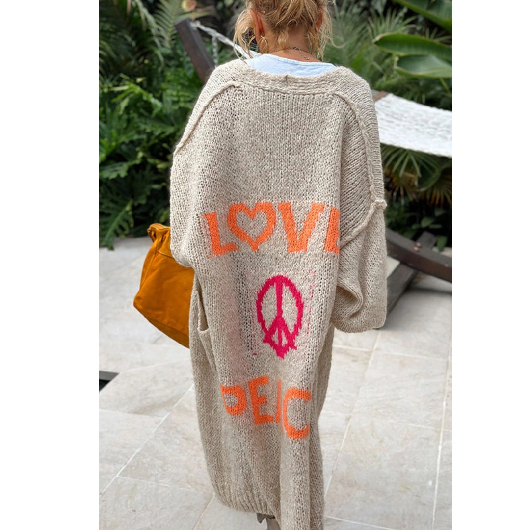 Emma elegant bohemian cardigan in soft knit