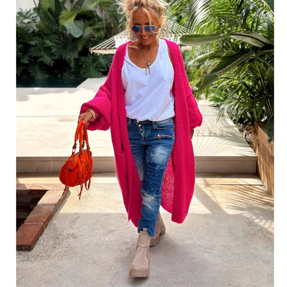 Emma elegant bohemian cardigan in soft knit
