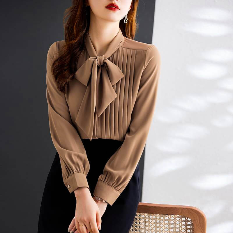 Elegant Sophie Blouse in Chiffon with Bow
