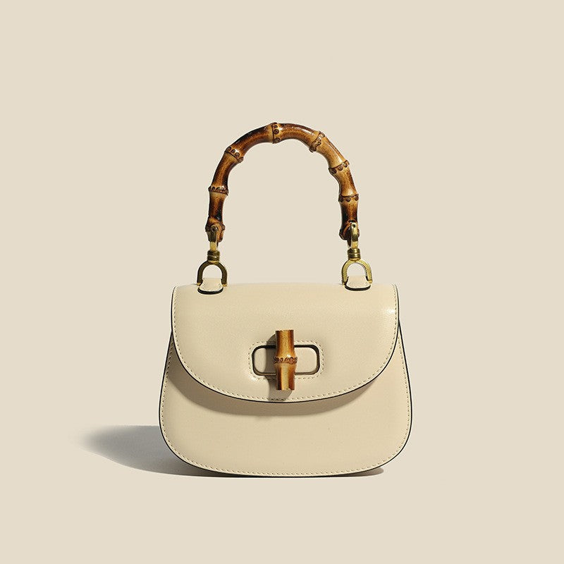Sophie Smooth Leather and Elegant Bamboo Bag