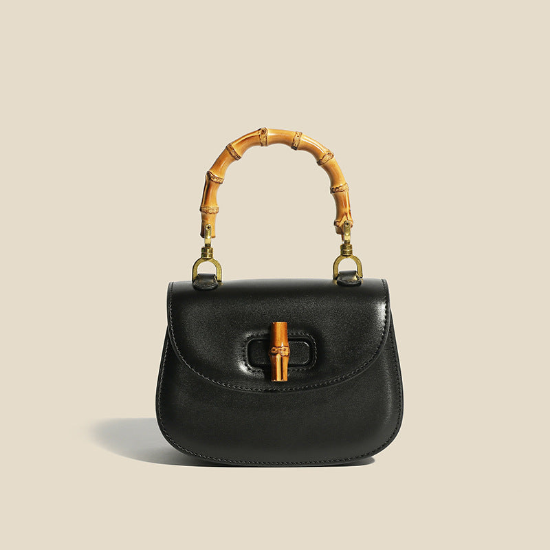 Sophie Smooth Leather and Elegant Bamboo Bag