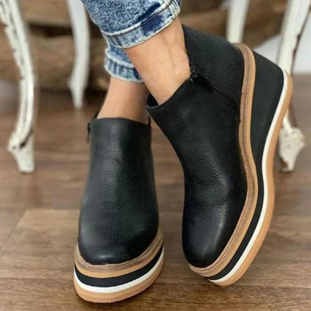 Sophie – Bottines compensées à enfiler pour un style casual chic