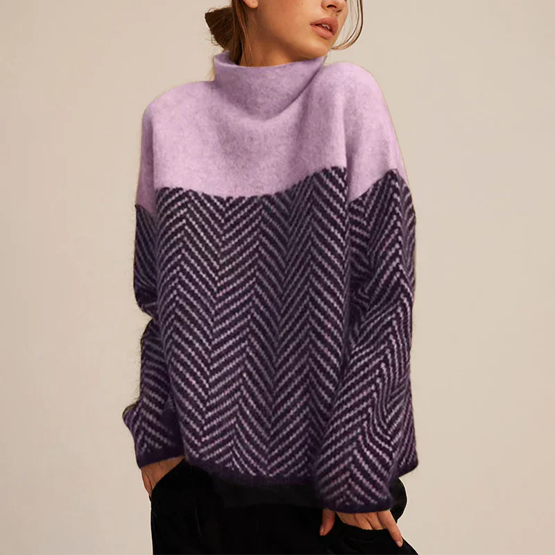 Emma – Soft pullover with chevron pattern