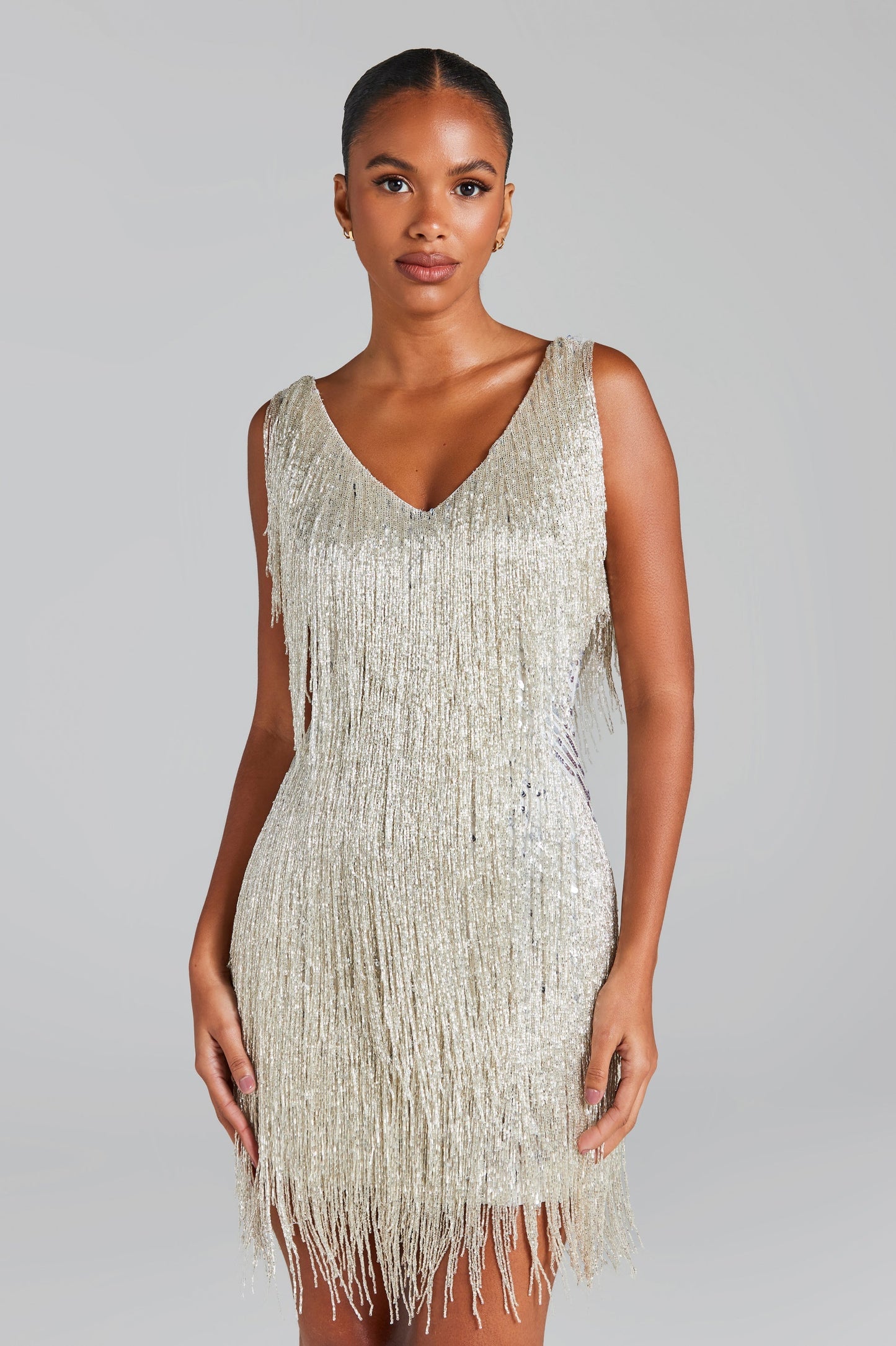 Sophie Shimmering and Elegant Fringe Beaded Robe