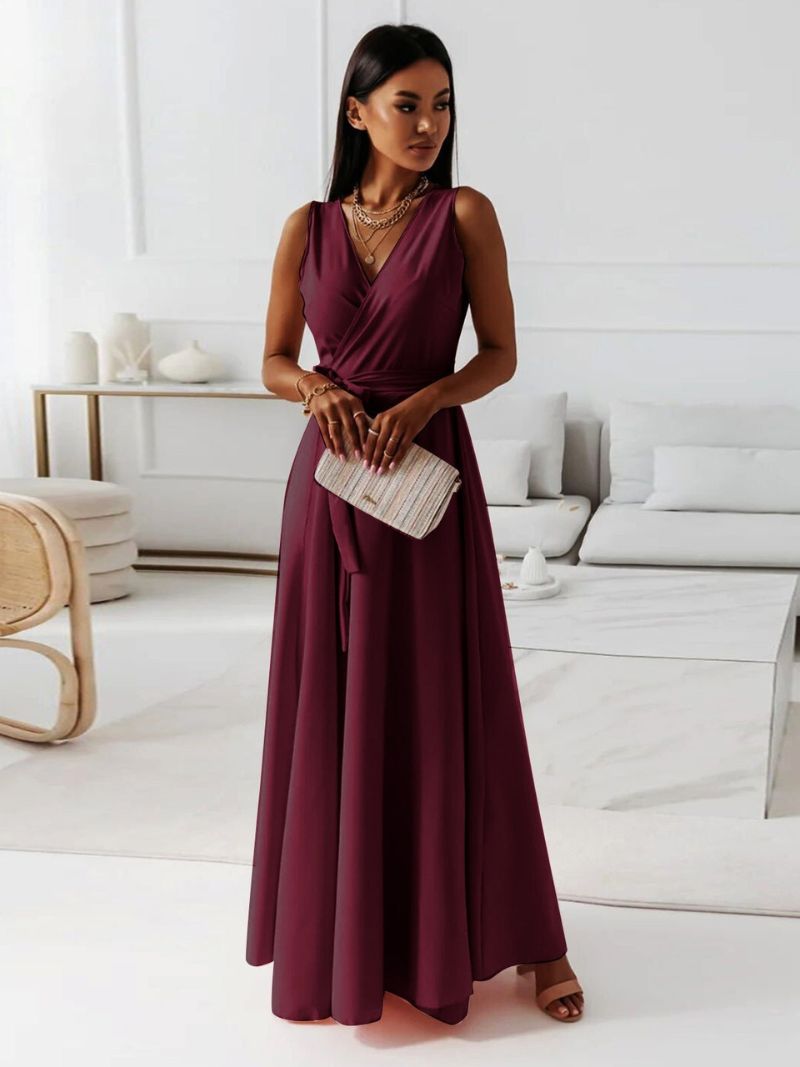 Long Dress for Women - Sleeveless - Elegant Flared Cut