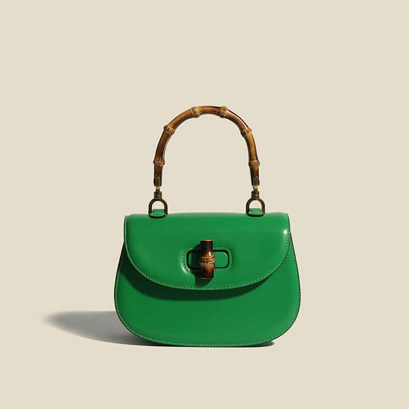 Sophie Smooth Leather and Elegant Bamboo Bag