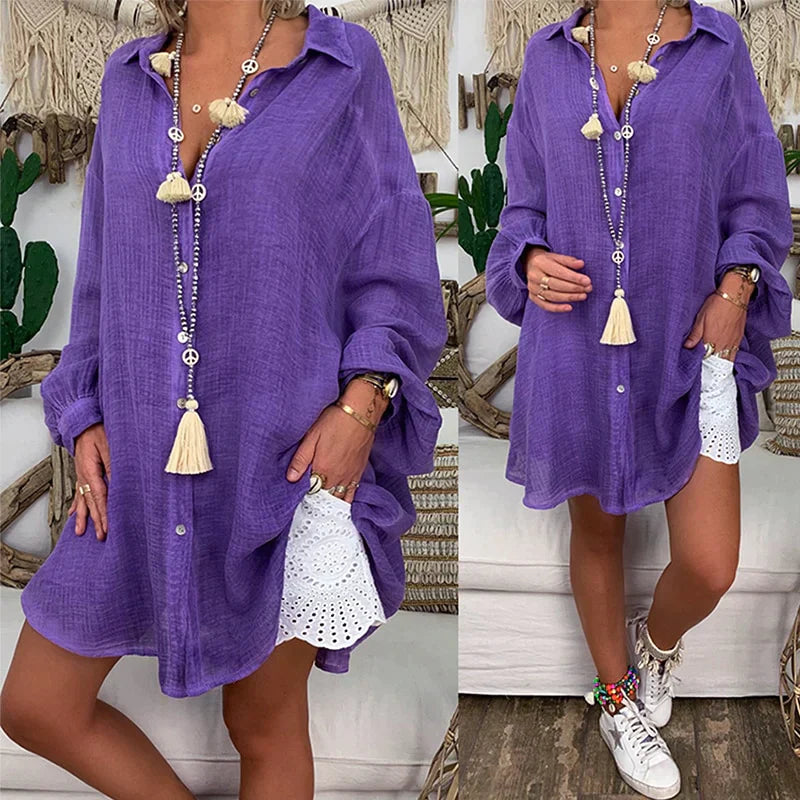 Women's Shirt - Long Sleeves Classic Collar