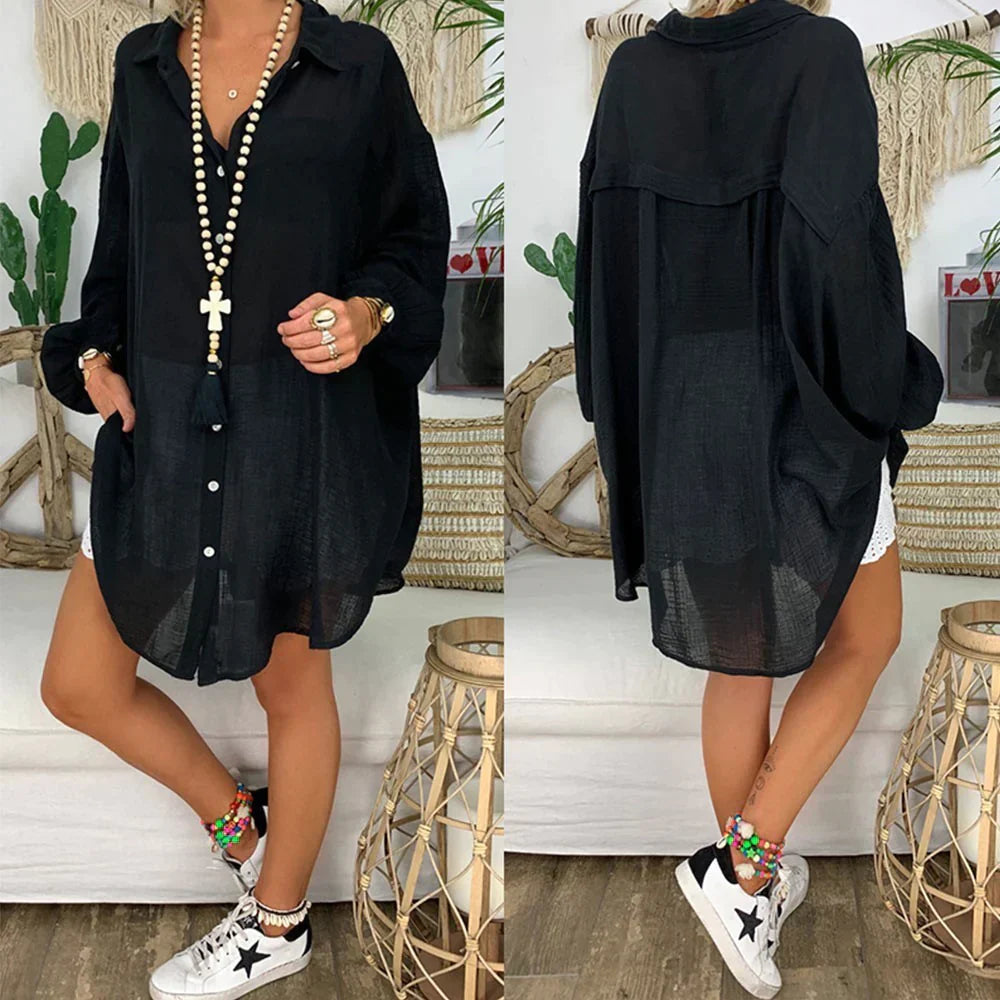 Women's Shirt - Long Sleeves Classic Collar