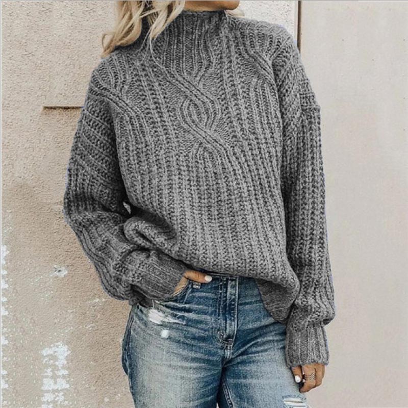 Emma – Soft twisted turtleneck sweater women