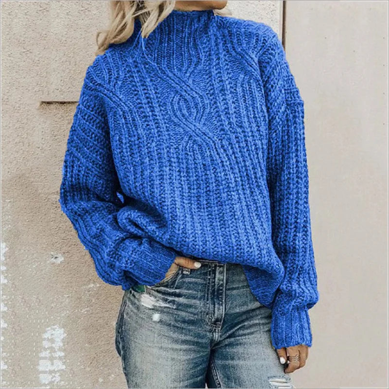 Emma – Soft twisted turtleneck sweater women