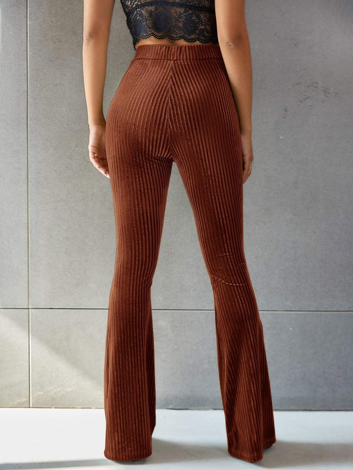 High-Waisted Flared Pants for Women - Corduroy
