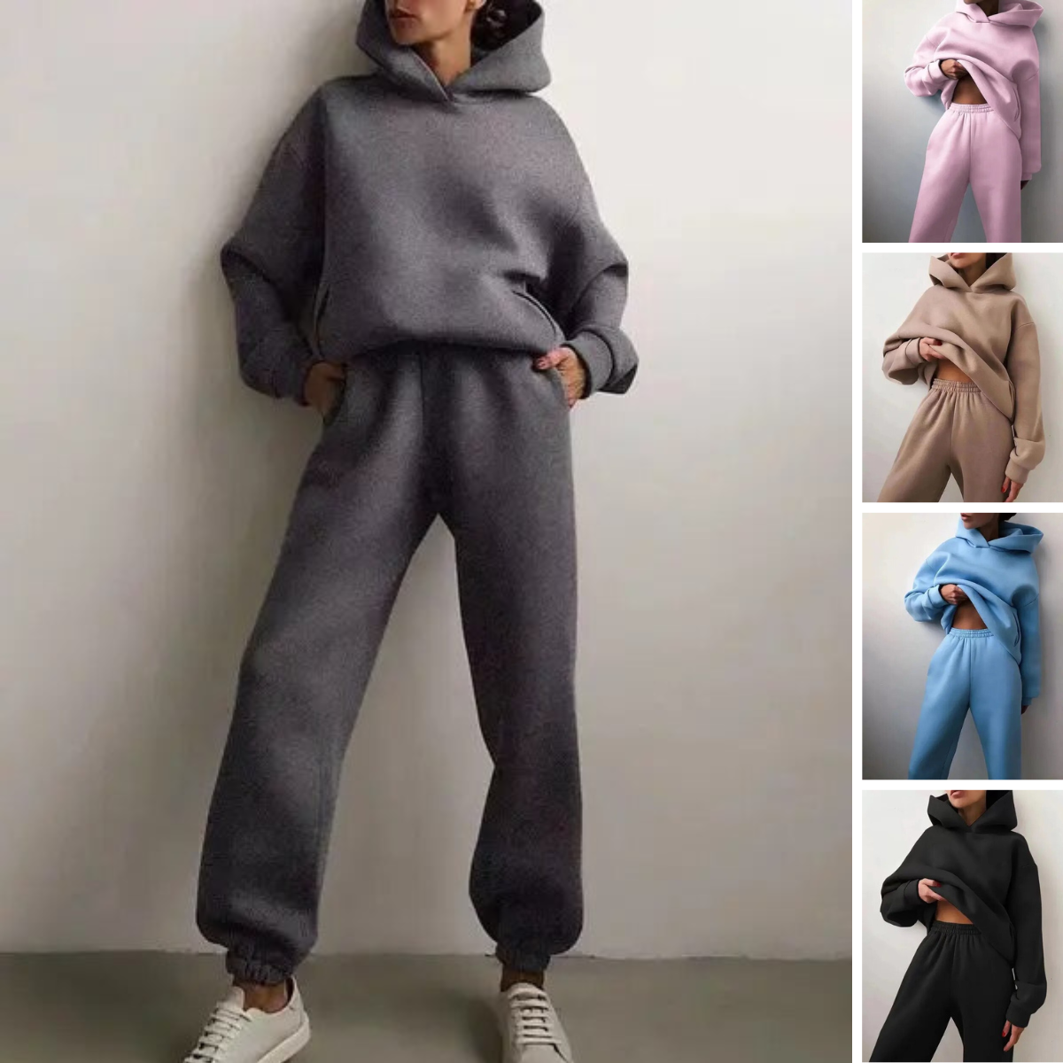 Léna – Soft and elegant knit set with hoodie and pants
