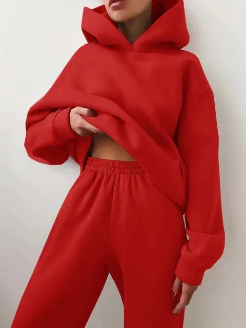 Léna – Soft and elegant knit set with hoodie and pants