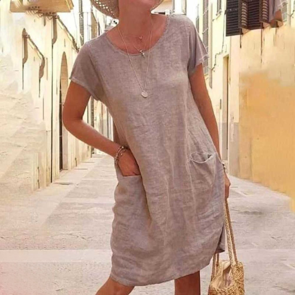 Léa – Robe longue douce en lin respirant