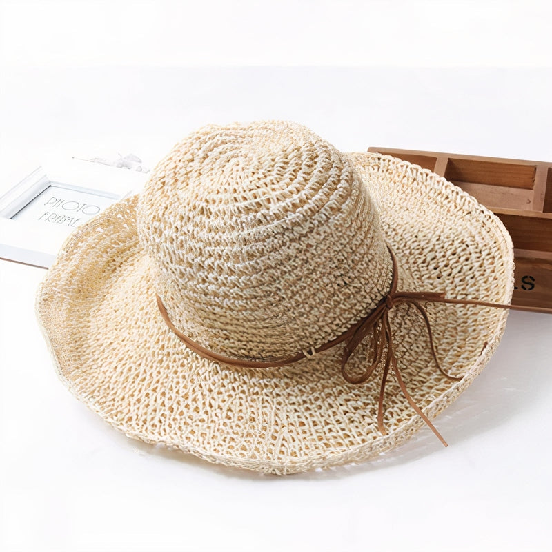 Phoebe – Chapeau de Soleil en Paille Élégant à Large Bord avec Protection UV
