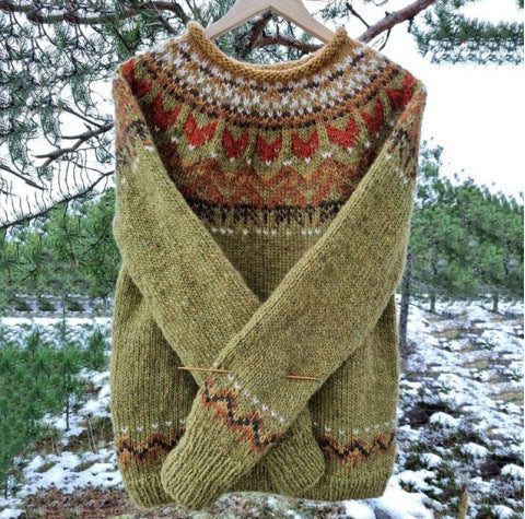 Clara – Pull Fair Isle chaud au charme rustique