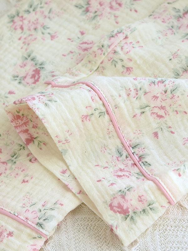 Sophie élégante en coton doux pyjama fleuri