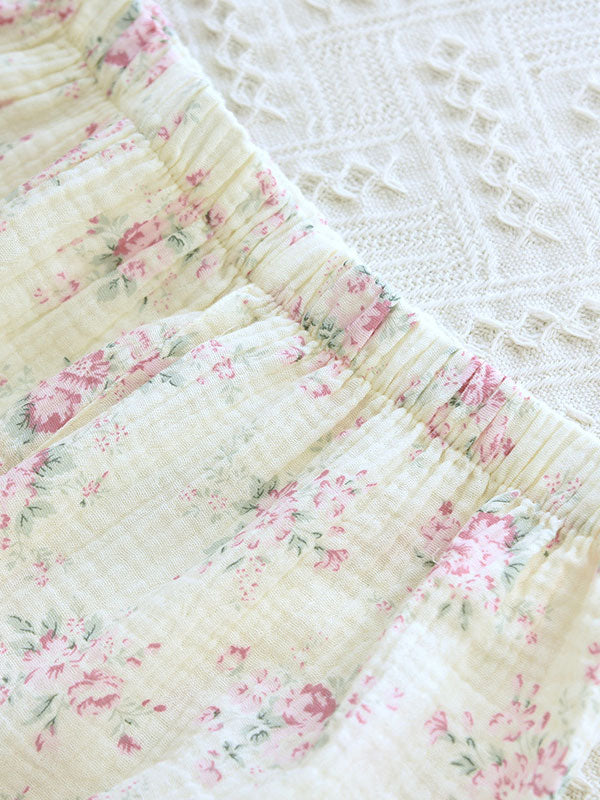 Sophie élégante en coton doux pyjama fleuri
