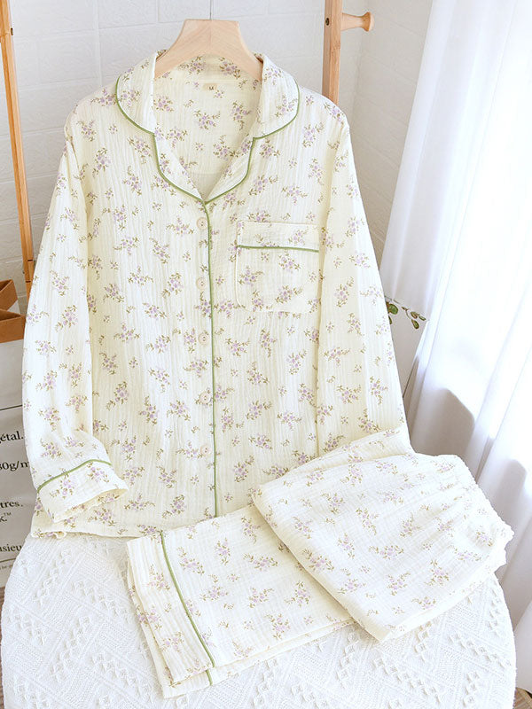 Sophie élégante en coton doux pyjama fleuri