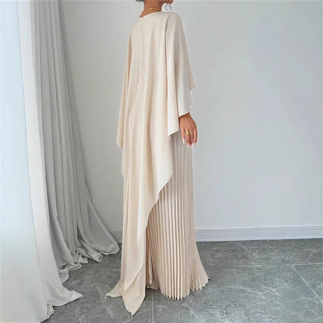 Sophie – Long fluid and elegant dress with a high collar