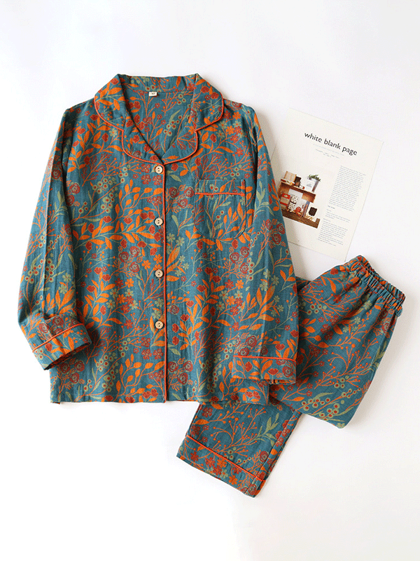 Sophie Elegant Floral Cotton Pajamas