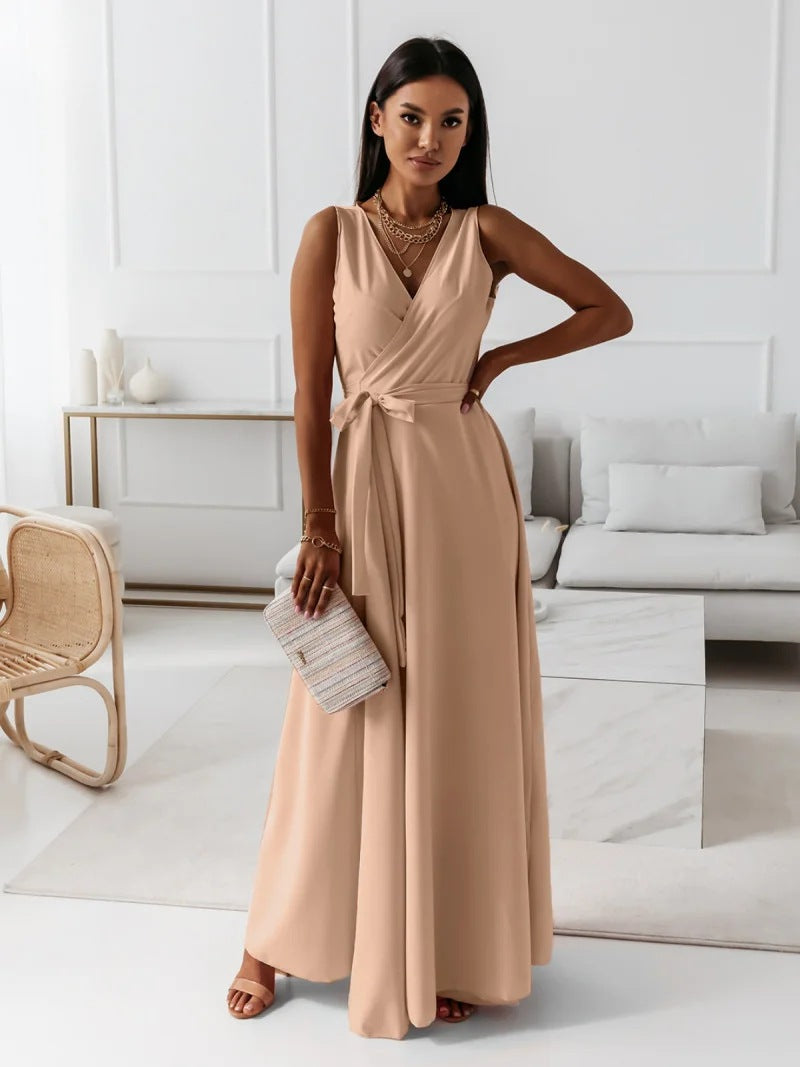 Long Dress for Women - Sleeveless - Elegant Flared Cut