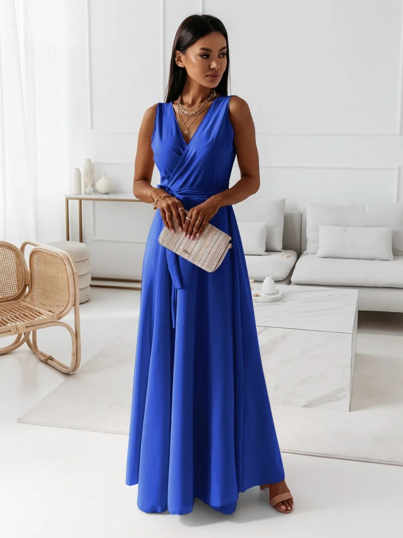 Long Dress for Women - Sleeveless - Elegant Flared Cut