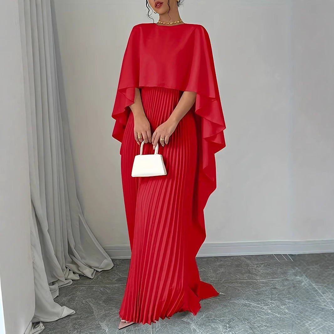 Sophie – Long fluid and elegant dress with a high collar