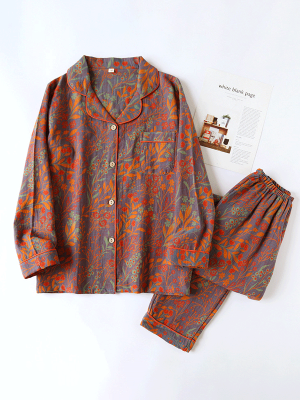 Sophie Elegant Floral Cotton Pajamas
