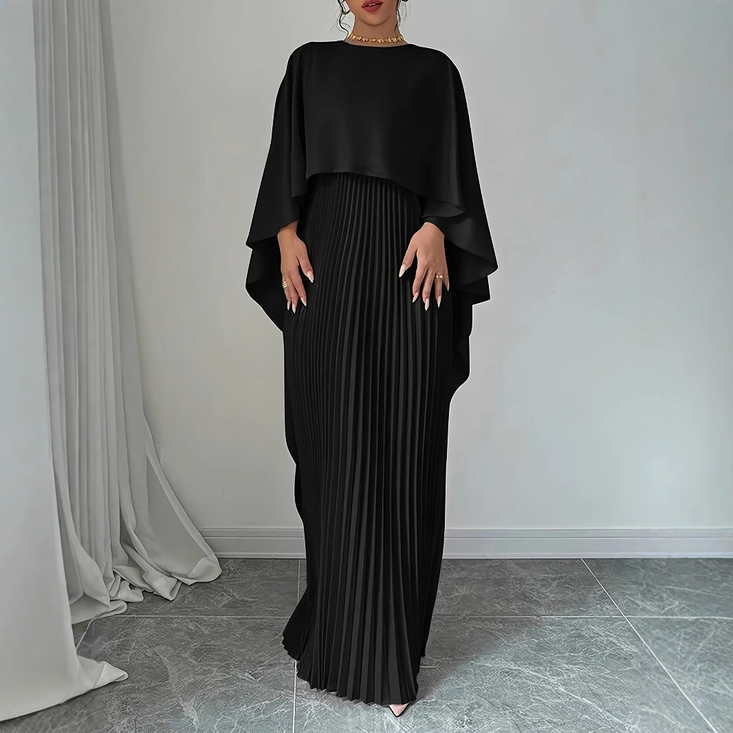Sophie – Long fluid and elegant dress with a high collar