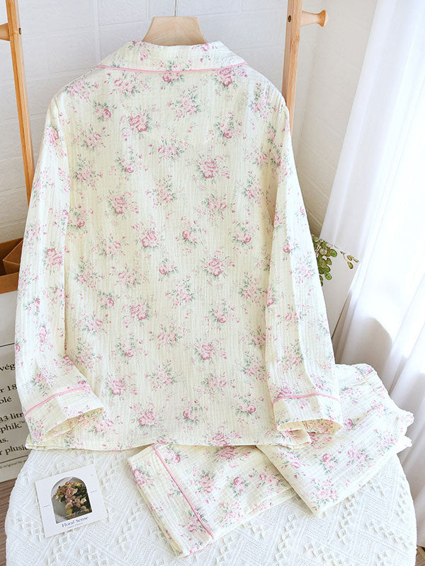 Sophie élégante en coton doux pyjama fleuri