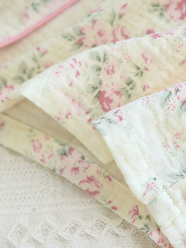Sophie élégante en coton doux pyjama fleuri