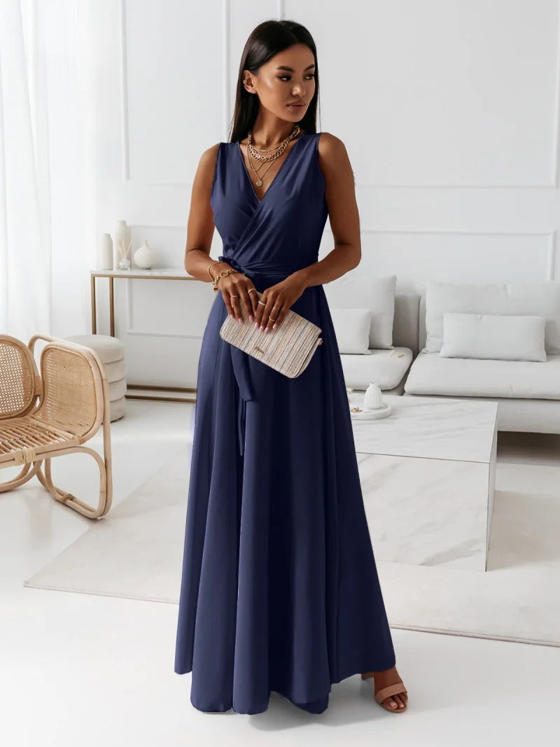 Long Dress for Women - Sleeveless - Elegant Flared Cut