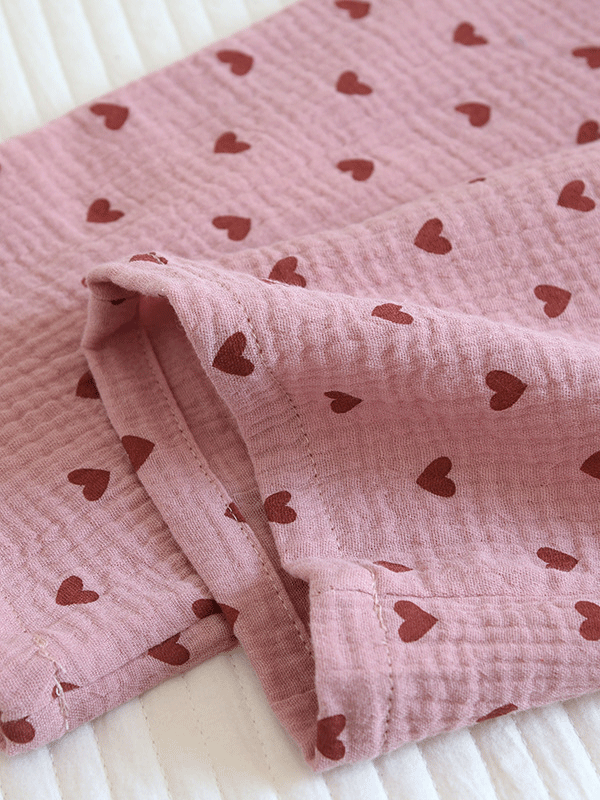 Sophie – Douce et élégante pyjama longue en coton à imprimé cœurs
