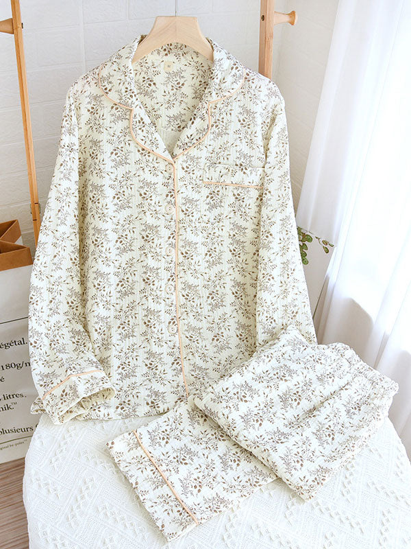Sophie élégante en coton doux pyjama fleuri