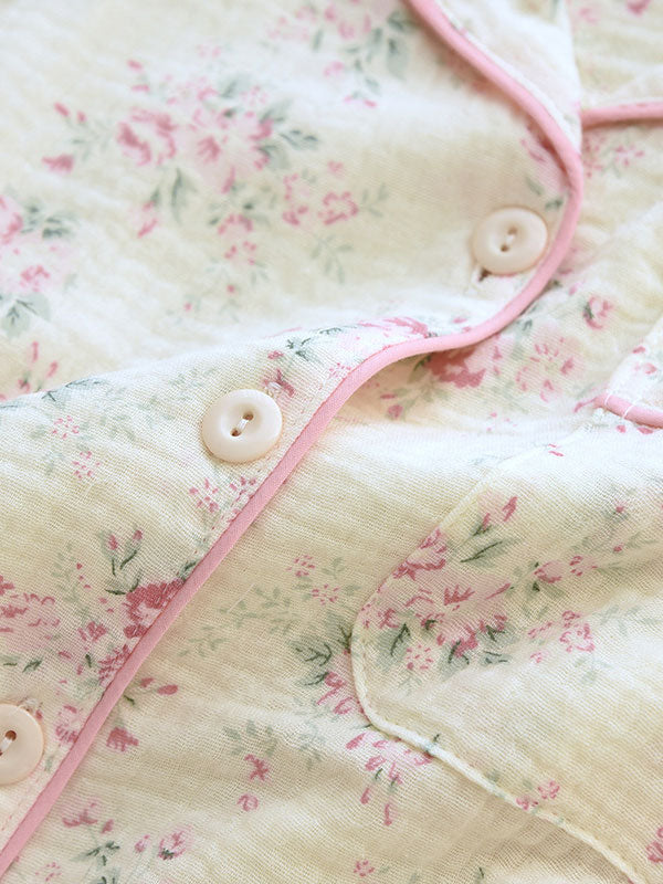 Sophie élégante en coton doux pyjama fleuri