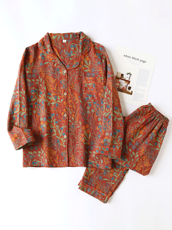 Sophie Elegant Floral Cotton Pajamas