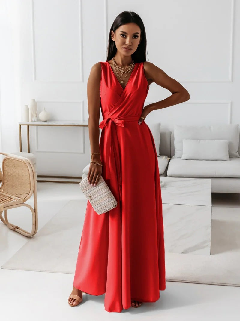 Long Dress for Women - Sleeveless - Elegant Flared Cut