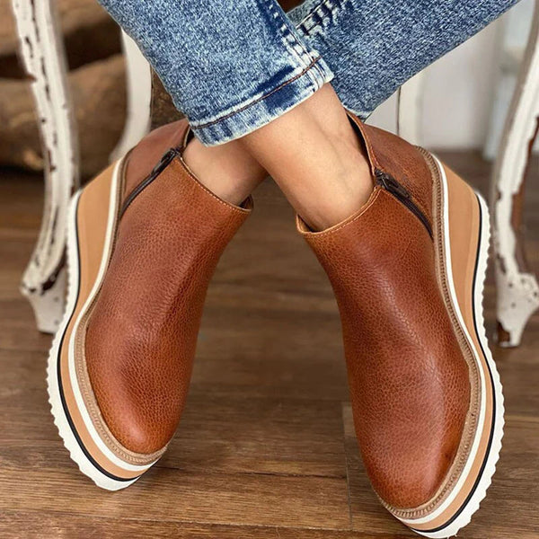 Sophie – Bottines compensées à enfiler pour un style casual chic