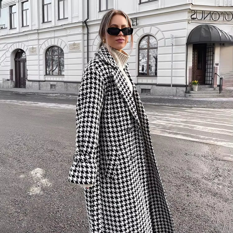 Checked Wool Coat
