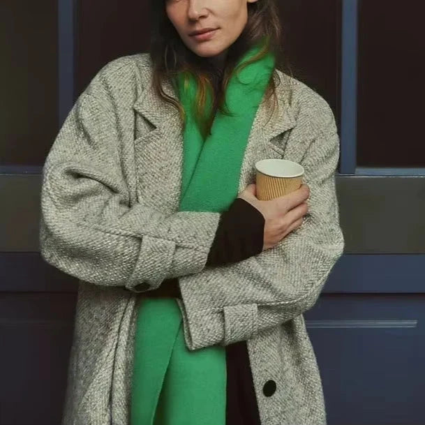 Long Herringbone Coat