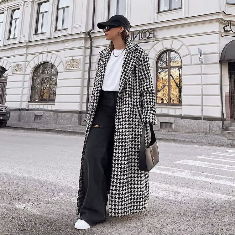 Checked Wool Coat